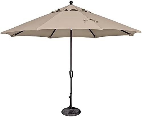 SimplyShade Catalina Octagon Push Button Tilt Umbrella in Black/Beige