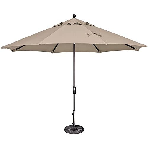 SimplyShade Catalina Octagon Push Button Tilt Umbrella in Black/Beige