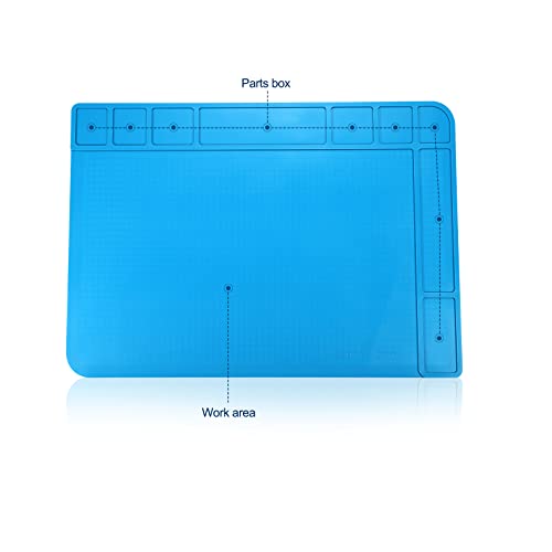 Image of MECCANIXITY Extra Large 19 inch x 13.4 inch ESD Silicone Soldering Mat Heat Insulation 932F Anti Static Electronic Repair Work Mat for Soldering Iron BGA Workbench