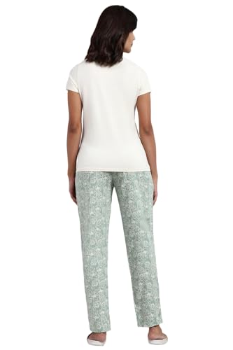 Image of Van Heusen Women's Printed Lounge Pants | Drawstrings & Side Pockets | Ultra Soft Fabric | Relaxed Fit | At home pyjamas | Everyday Comfort | Printed | Style 55306 | Available in Pack of 1 & 2