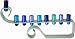 Blue Shades Anodized Aluminum Curled Design Hanukkah Menorah