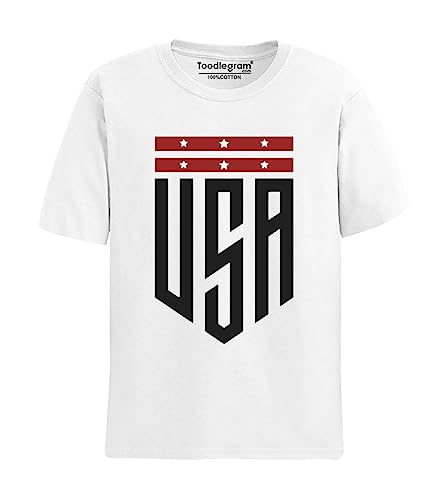 Image of Toodlegram Plus Size T-Shirt for Men, Roundneck, Halfsleeves, 100% Cotton, Soft Material, Comfortable & Leight Weight, USA Badge Gym Unisex T-Shirt