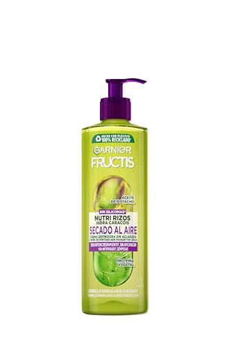 GARNIER Fructis - Nutri Rizos Secado al Aire Crema Sin Aclarado para Pelo Rizado u Ondulado - 400 ml