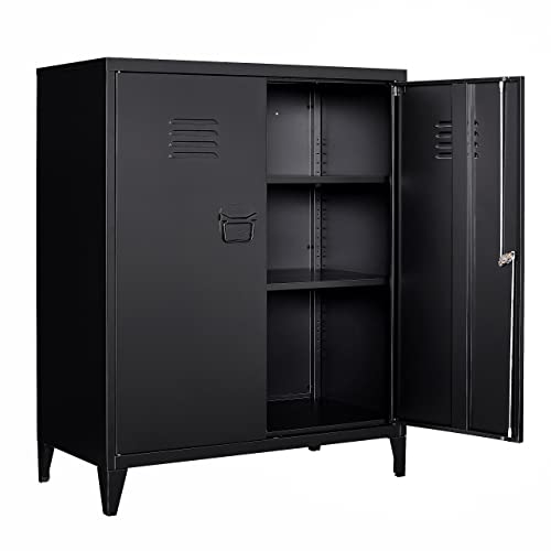 SISESOL Storage Cabinet with Doors and Shelves,40' Metal Storage Cabinet with Lock Door Adjustable Shelf,Office Storage Cabinets,Garage Tool Cabinets for Home,Office,School,Kitchen