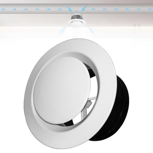 1PCS Couvercle de Conduit de Ventilation,Couvercle de Ventilation Réglable,75mm Valve à Disque Blanche,Aeration Reglable Couvercle De Grille D'évacuation Air...