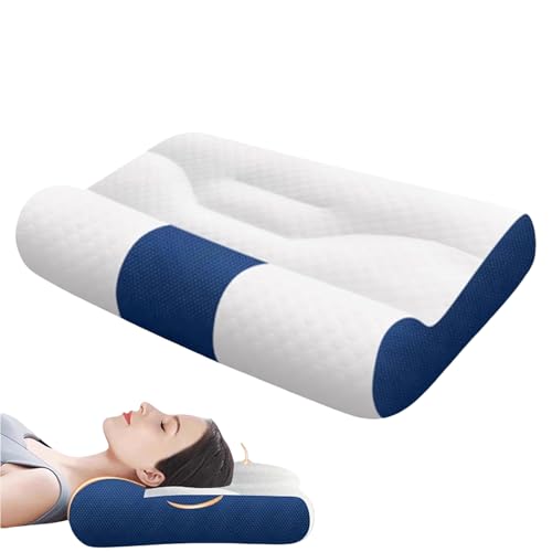 Fierudeng Almohada cervical, de la columna vertebral, almohada para dormir, cojín ergonómico para soporte cervical para dormir, espalda, dormitorio, avión y lugar de trabajo - Hombres y mujeres
