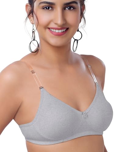 Image of Brida Breathable Cotton Non-Padded Transparent Bra - Comfortable, Stylish, and Lightweight Lingerie for Women - Monica