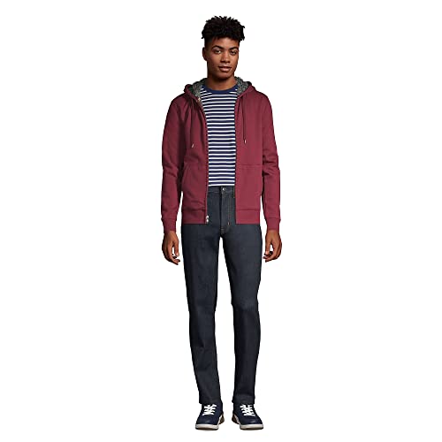 Lands' End Men s Serious Sweats Full Zip Sherpa Hoodie Rich Burgundy Regular Large4