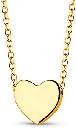 Orovi Women's 18ct Yellow Gold Heart Pendant Necklace with 42cm Chain Made in Italy, Gold