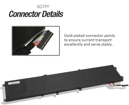 Image of 97Wh 6GTPY Laptop Battery for Dell XPS 15 9550 9560 9570 7590 Inspiron 15 7500 7501 7590 7591 Vostro 7500 7590 i7-7700HQ 5D91C GPM03 4GVGH 1P6KD 5XJ28 5D91C 5041C D1545 D1645 D1745