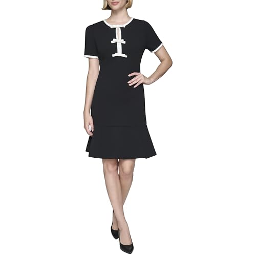 KARL LAGERFELD Paris Women's Dresses a line,black soft white,2 at Amazon Women's Clothing store KARL LAGERFELD Paris Women's Dresses a line,black soft white,2 at Amazon Women's Clothing store
