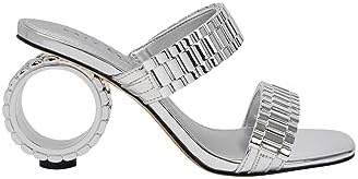 Katy Perry Women's Glam Heeled Sandal, Silver, 7.5 | Image 5