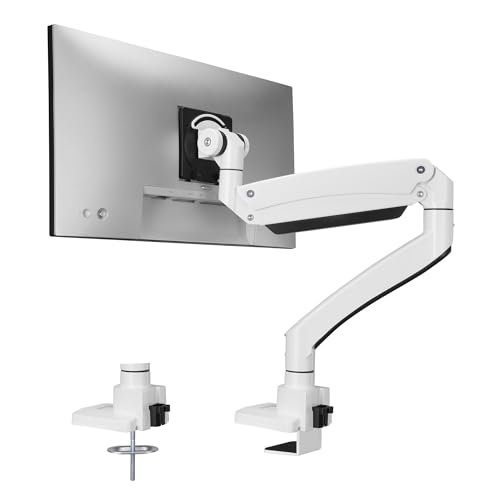 SIIG Ultra Heavy Duty Single Monitor Arm Desk Mount with USB A/C for Ultrawide Monitors up to 57 inches and 59.5 lbs - VESA 75/100/200, C-Clamp and Grommet (CE-MT3Z11-S1)