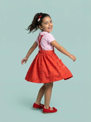 Image of Nautinati Girls A-Line Printed Dress with Puff Sleeves | Age 2-10 Years