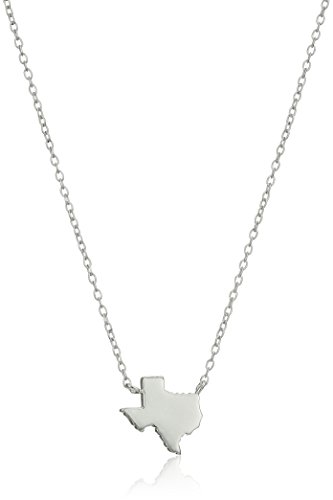 Amazon Collection Sterling Silver Stationed Mini State Texas Pendant Necklace, 16