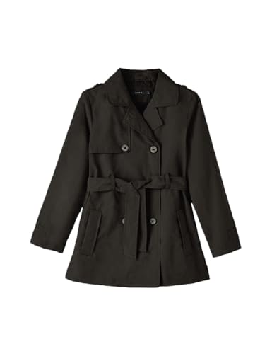 Name it kids Mädchen Nkfmadelin Trench Coat Noos, Black, Numeric_146