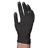 BaBylissPRO Reusable Black Satin Latex Gloves for Salon Hair Colouring, Barber, or Home Hair Dye, Cleaning or Hobbies, Medium, 4 per box