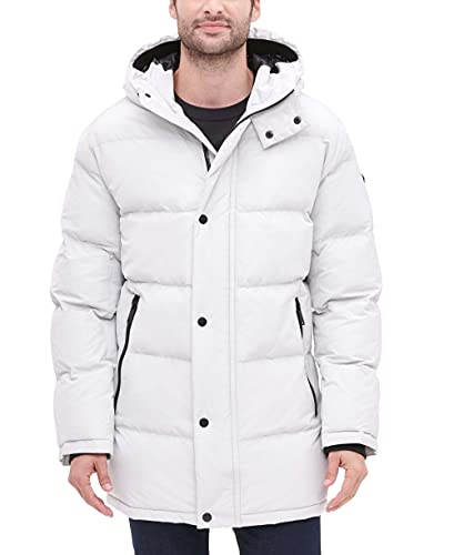 Image of DKNY Men's Long Hooded Quilted Parka Jacket
