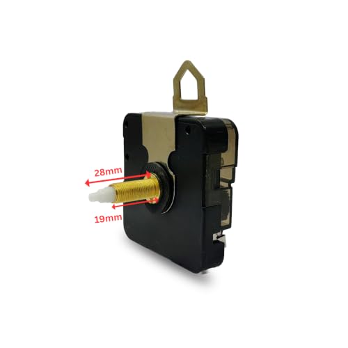 Image of Sonam Mfg 28mm Wall Clock Machine Movement | TIK-Tick Quartz Clock Mechanism | 22mm Shaft Length & 19mm Thread Length | DIY Wall Clock Repair & Replacement Kit | High Torque Clock Motor
