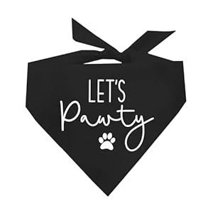 Let's Pawty Birthday Party Dog Bandana (Black, OS 385) Lets Pawty Birthday Party Dog Bandana Black OS 385
