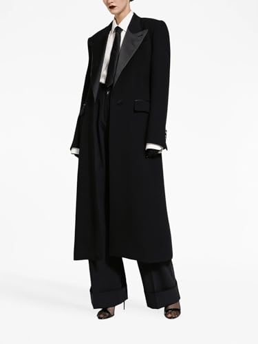 Women's 2 Pieces Suit, One Button Tuxedos Set, Casual Loose Long Jacket and Pants with Pockets4