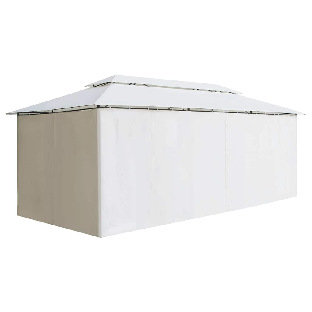 Pawilon z zasłonami 600 x 298 x 270 cm biały stal poliester