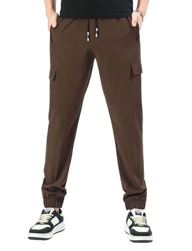Image of Boys Cargo Joggers Pants Outdoor Youth Quick Dry Hiking Pants Lightweight Athletic Pants with Zipper Pockets
