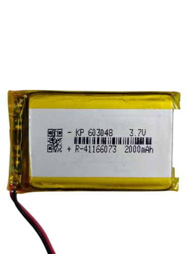 Image of KP Original Battery 3.7V 2000mAH 2PIN Connector Lipo Rechargeable Battery Model KP-603048 | Lithium Polymer Battery for Bluetooth Speaker