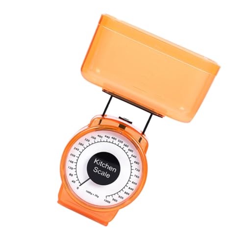 NOLITOY Báscula de Cocina Mecánica sin Batería 1 Kg Balanza de Alimentos de Plástico Multifuncional para Repostería y Cocina Portátil y Compacta Uso Doméstico Bebés Color Aleatorio