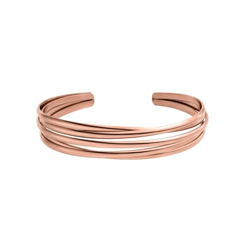 Purelei Elegance Armcuff Damen Verstellbarer Armreif (65-70) aus wasserfestem Edelstahl in Gold & Silber Zeitloses Design für stilvolle Frauen Minimalistisches Statement-Armband (Rosegold)