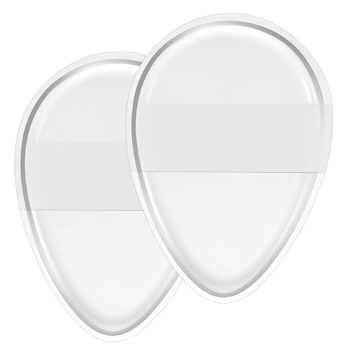 2Pcs Silicone Makeup Sponge, Clear Jelly Makeup Applicator Non-Absorbent Silicone Powder Puff...