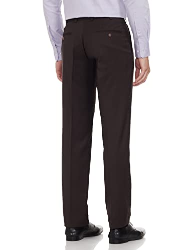 Image of Park Avenue Men's Poly Viscose Blend Solid Pattern Smart Fit Flat Front Formal Trouser