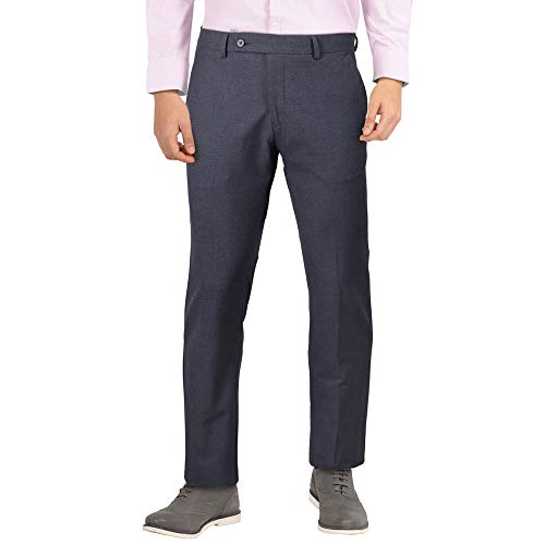 Image of VETTORIO FRATINI by Shoppers Stop Mens 4 Pocket Slub Formal Trousers