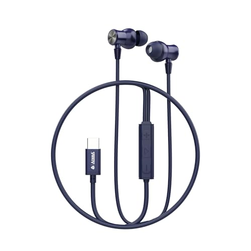 Image of AROMA HF1006 Type C Wired Earphone with HD Quality in-Line Mic,12mm Driver Hi-Res Wired
