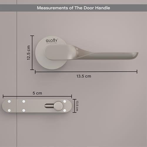 Image of GLOXY Mortise Baby Latch Lock for Bathroom Mortise Door Lock Handle Set for Balcony Keyless Lock Handle Set for Storeroom, Balcony |Satin Finish (2 Years Warranty, Pack of 1)