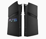 Piastra frontale per PS5 piastre laterali PlayStation 5 Disc Edition, custodia di ricambio accessorio di ricambio, piastra nera, antigraffio, protezione antipolvere (Retro Pro Digital Edition)