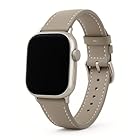 Pulseira Couro Cinza LTimports compativel com Apple Watch 42mm Series 10, Apple Watch 41mm Series 9/8/7, Watch 40mm Series 6/5/4/SE e Apple Watch 38mm Series 3/2/1