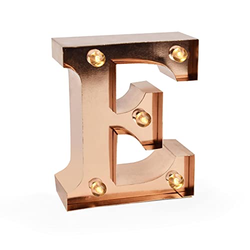 Legami - Mini Lettera decorativa luminosa, Gancio posteriore per appendere la Lettera al Muro, Tasto ON/OFF, 3 Batterie già incluse, Luce color Bianco caldo, Lettera E