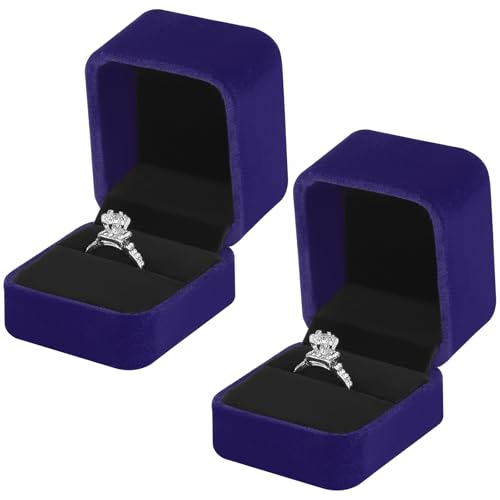 KUKUVR 2 Pieces Small jewelry Wedding Ring Gift Box for Proposal
