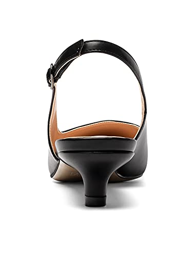 YODEKS Women's Slingback Pointed Toe Ankle Strap 2"/3.5cm Kitten Heel Wedding Dress Shoes4