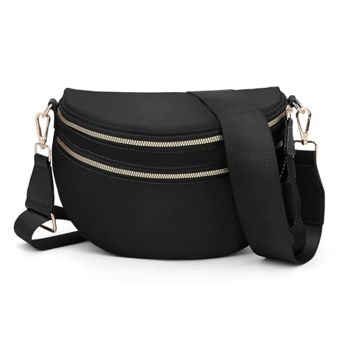 Bum Bags for Women Crossbody,Spacious Nylon Crossbody Bag Trendy Checkered Purse Shoulder Bag 2025