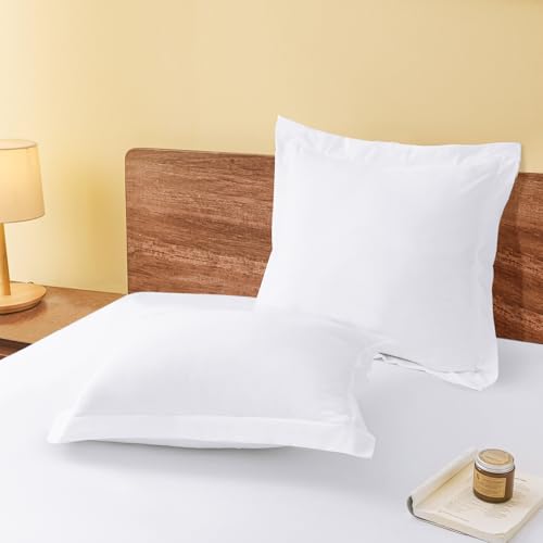 vveiiye Euro Pillow Shams Set of 2 White Pillow Shams Soft Microfiber Pillow Covers with Envelope...