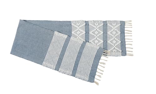 Image of Premium Boho Cotton Table Runner for 4 6 Seater Dining Table |Center Table |Coffee Table|Dining Table|Eating Area|Table Decor(14*72 INCHES)|Grey D| SZPR 050