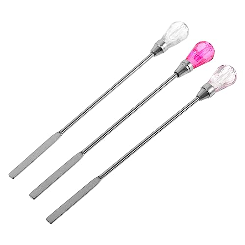 GRIRIW 3pcs Lacquer Mixing Spoon Mixing Rod Mixing Sticks Sealing Wax Stirring Sticks Seal Wax Stirring Sticks Wax Seal Stirrer Wax Stir Stirrers Alloy Plastic Heater re-usable