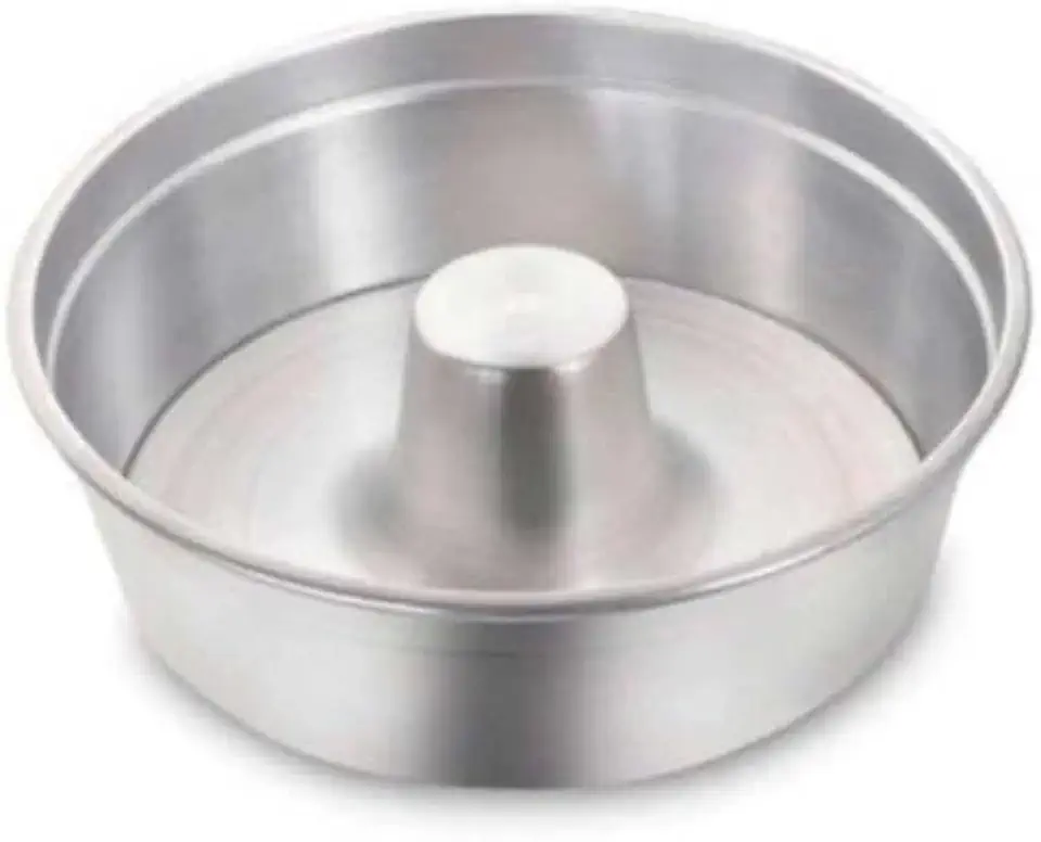 Forma Assadeira Redonda Para Bolo Tortas e Pudim Com Canudo 30cm em Aluminio