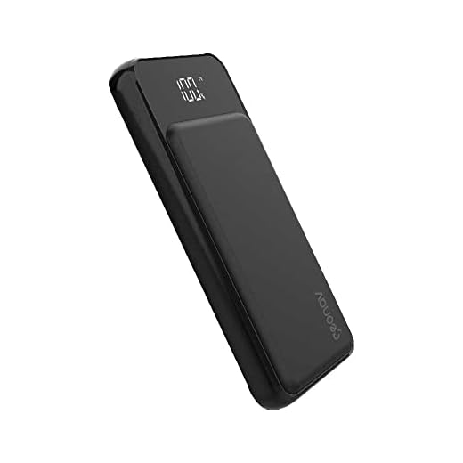 Geonav Carregador Portátil por Indução 10.000 mAh, 2 portas USB com Quick Charge (até 18W) e 1 porta USB-C com Power Delivery de 20W para carregamento rápido, PB10KINDBK, Preto