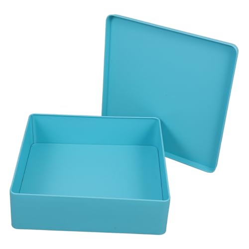 Happyyami Square Metal Storage Box Large Tinplate Container with Lid for Cookies Snacks Tea Candy Space-saving Home Organization