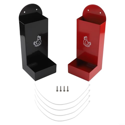 Alimentador de pollo de metal y dispensador de aperitivos colgante o fijo para comedero automático para gallinero, construcción de metal, sostiene conchas de ostra y alimentación reduce W