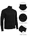 MANGOPOP Men's Turtleneck Long Sleeve Shirts Thermal Undershirt Relaxed Fit Fleece Tops Fall Winter Fashion A-Black