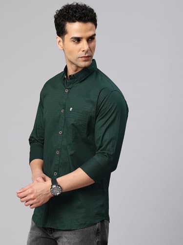 Image of Majestic Man Comfort Slim Fit Solid Pure Cotton Casual Shirt